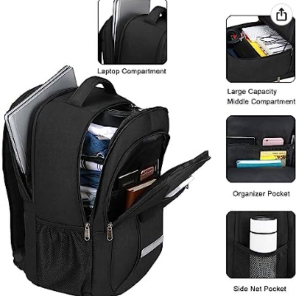 XQXA Backpack for Men,Travel Laptop Backpack with USB Charging/Headphone Port,Du